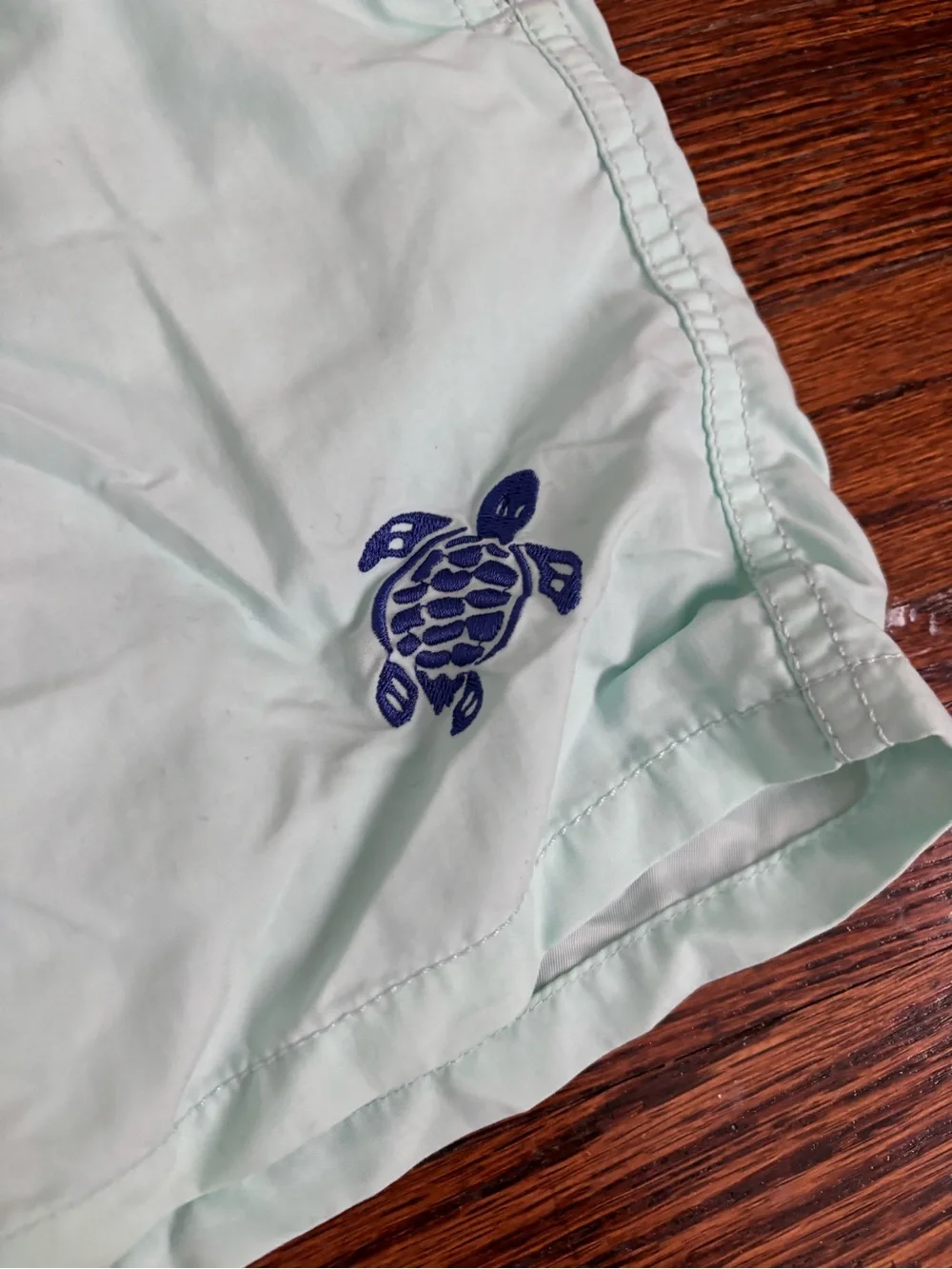 Vilebrequin Men's Mint Swim Trunks with Navy Trim Size Medium